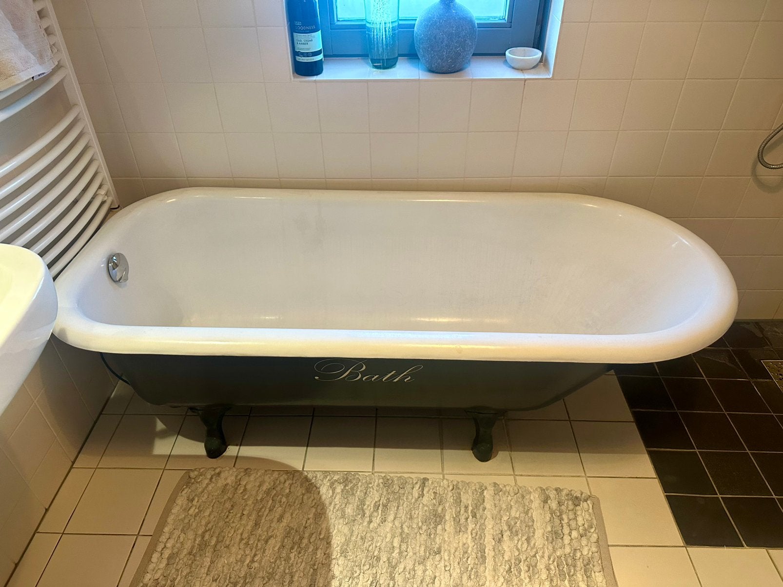 Antiek / brocante gietijzeren bad op pootjes, Ophalen, Gebruikt, Met bad