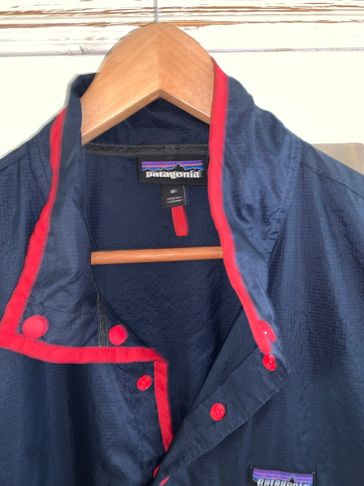 Patagonia Anorak Jas - Donkerblauw met Rode Details, Ophalen of Verzenden, Zo goed als nieuw, Maat 48/50 (M), Blauw