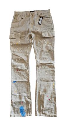 Nieuwe cargobroek met verfspetters maat 32 beige boohooMAN, Beige, Nieuw, Ophalen of Verzenden, Boohooman