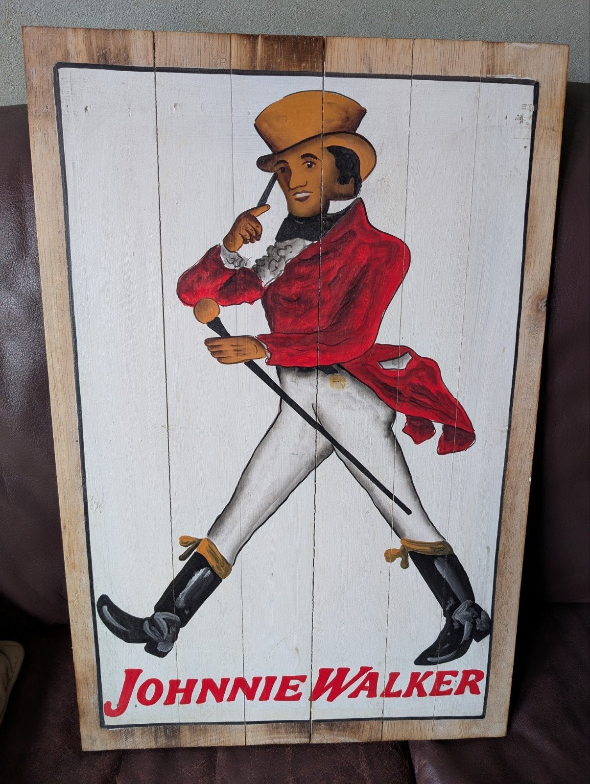 Johnnie Walker houten reclamebord, Ophalen, Reclamebord