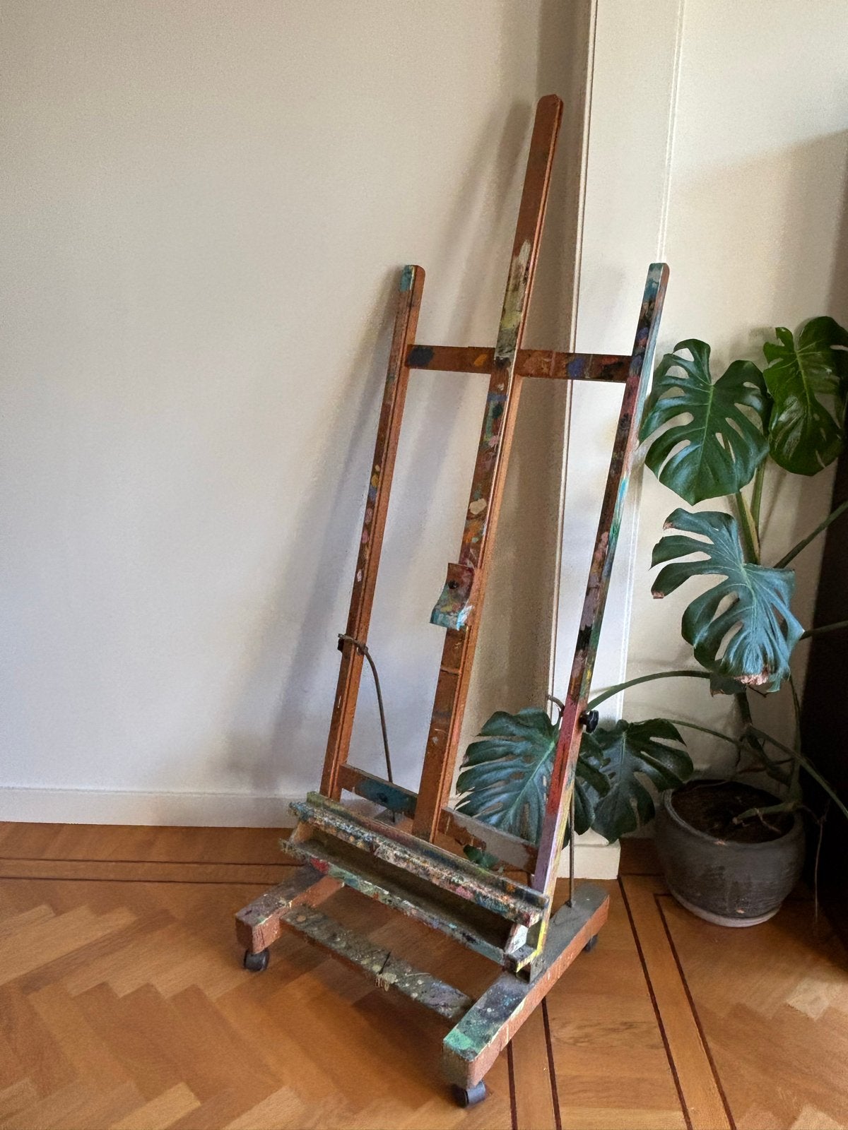 Vintage studio schildersezel uit atelier, Ophalen, Ezel
