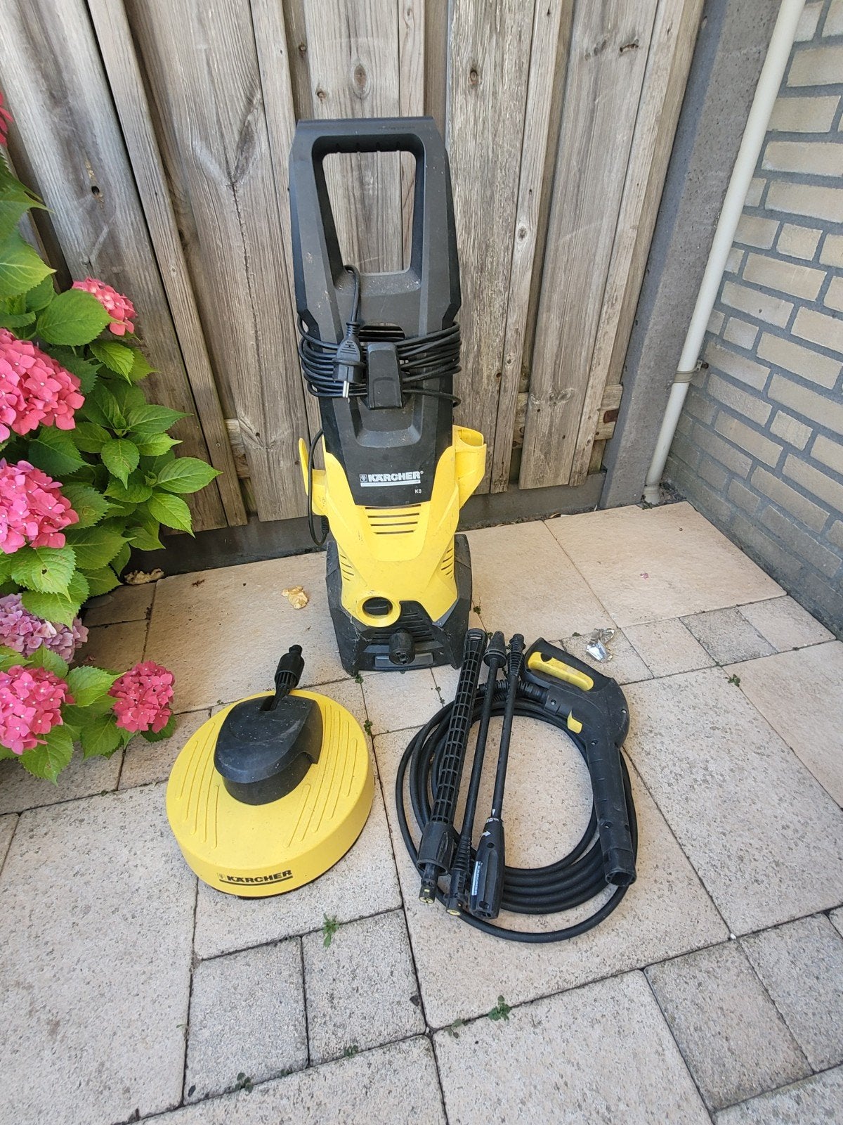 Kärcher K3 Hogedrukreiniger met Terrasreiniger, Ophalen of Verzenden, Gebruikt, Elektrisch
