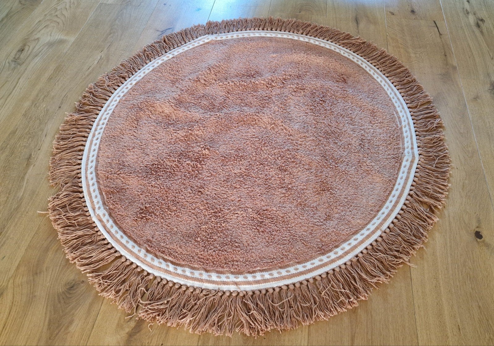 Tapis Petit rond vloerkleed met franjes, Ophalen, Boho, Speels, Kinderkamer, Rond, Zo goed als nieuw