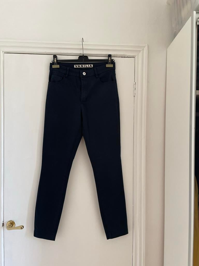 Vanilia - navy broek maat 40, Kleding | Dames, Ophalen of Verzenden, Zo goed als nieuw, Blauw, Lang