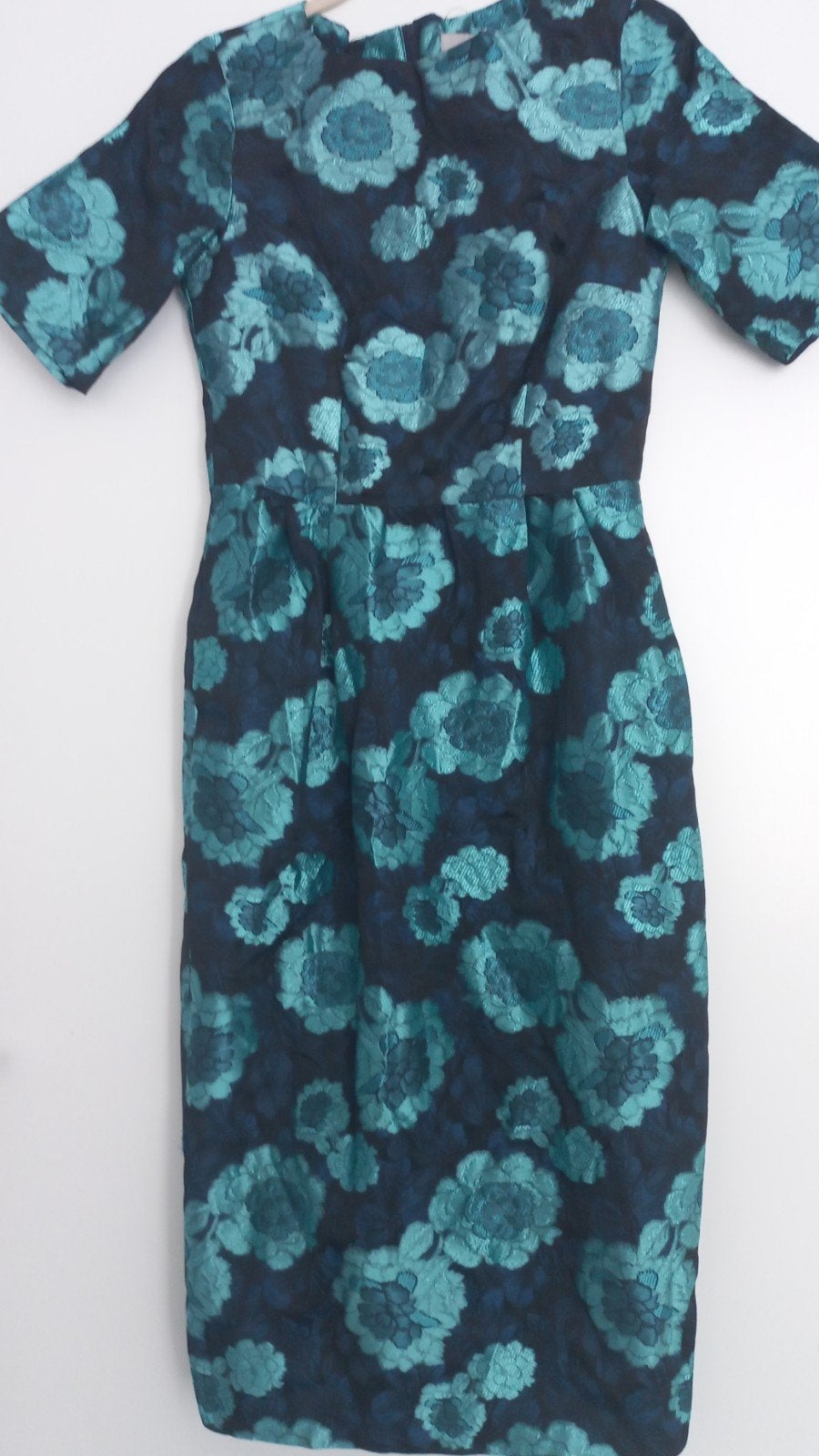 ​ASOS Brokaat Jurk met Bloemenprint – Blauw / Turquoise, Blauw, Ophalen of Verzenden, Maat 36 (S), Asos