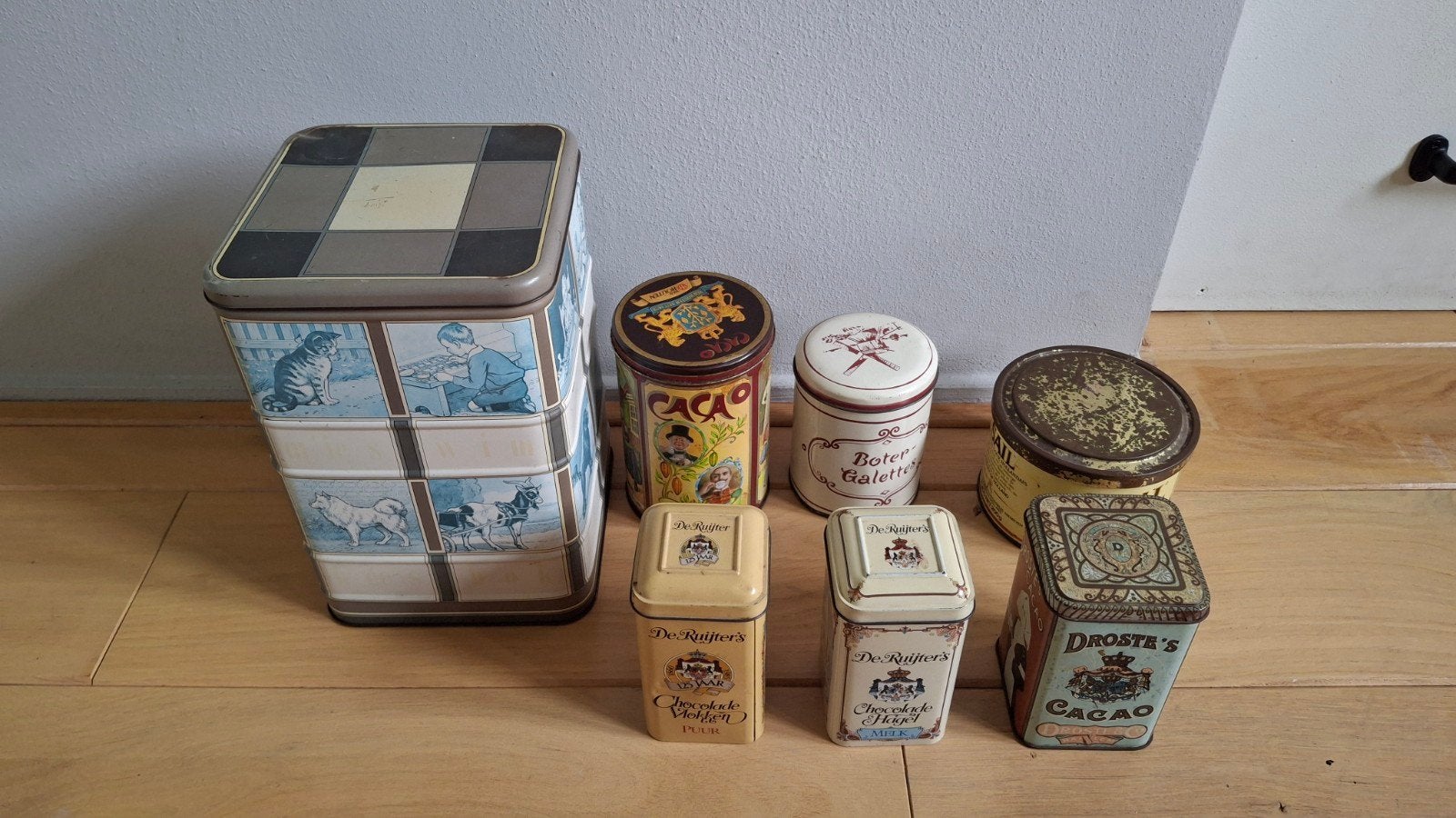 Diverse oude blikken: De Ruijter, Droste, Sail Tabac, Ophalen of Verzenden, Gebruikt, Overige, Overige merken
