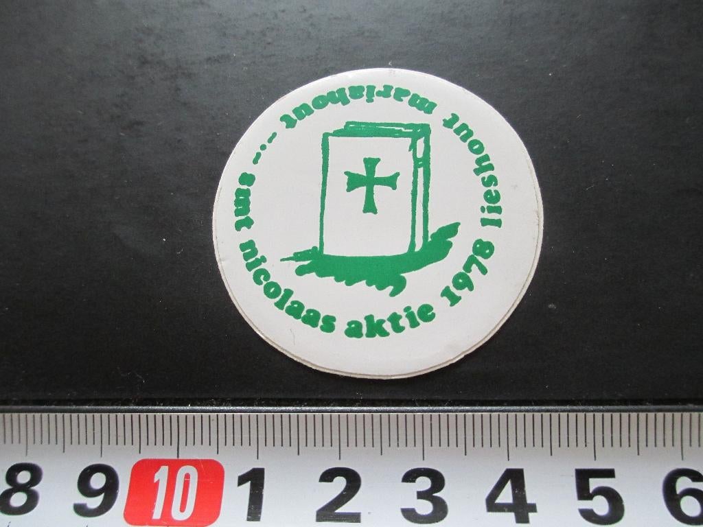 sticker 024 lieshout mariahout sint nicolaas aktie 1978, Verzamelen, Ophalen, Zo goed als nieuw