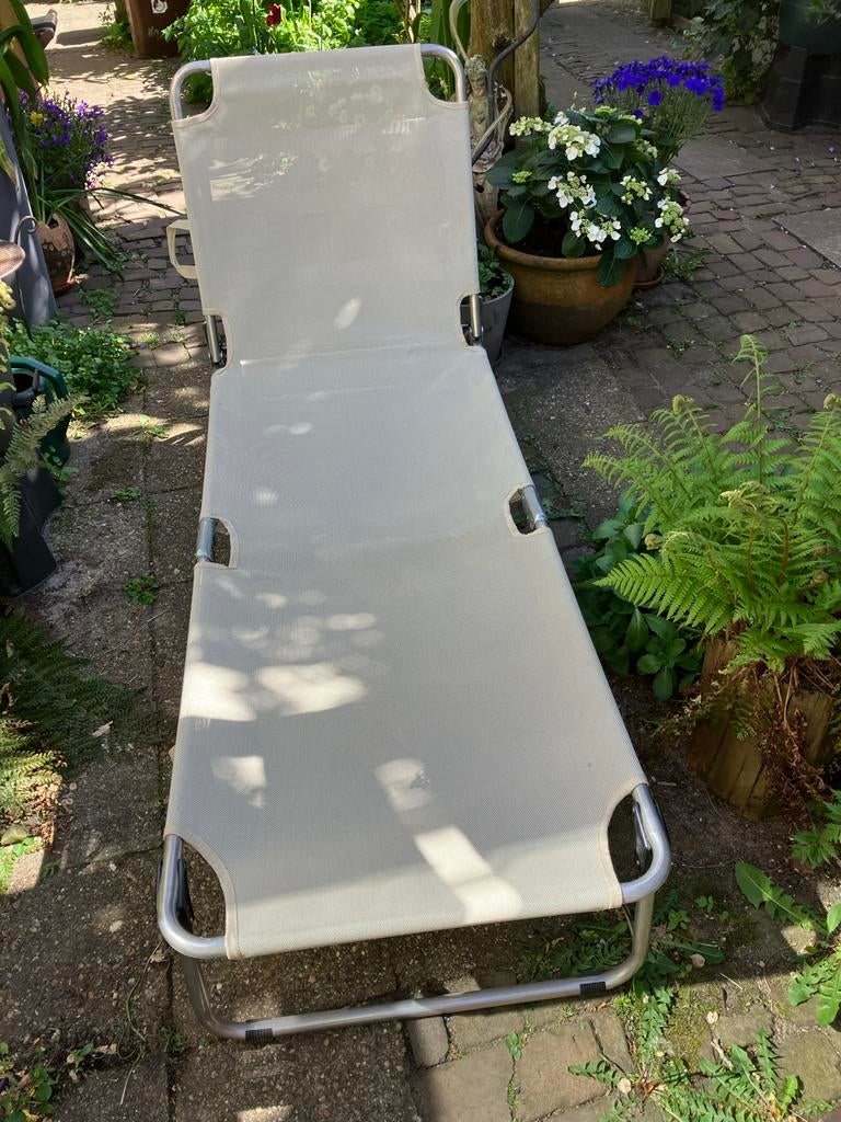 Beige Stretcher 190x60 cm - Inklapbaar Ligbed, Ophalen, Gebruikt, Textileen, Inklapbaar