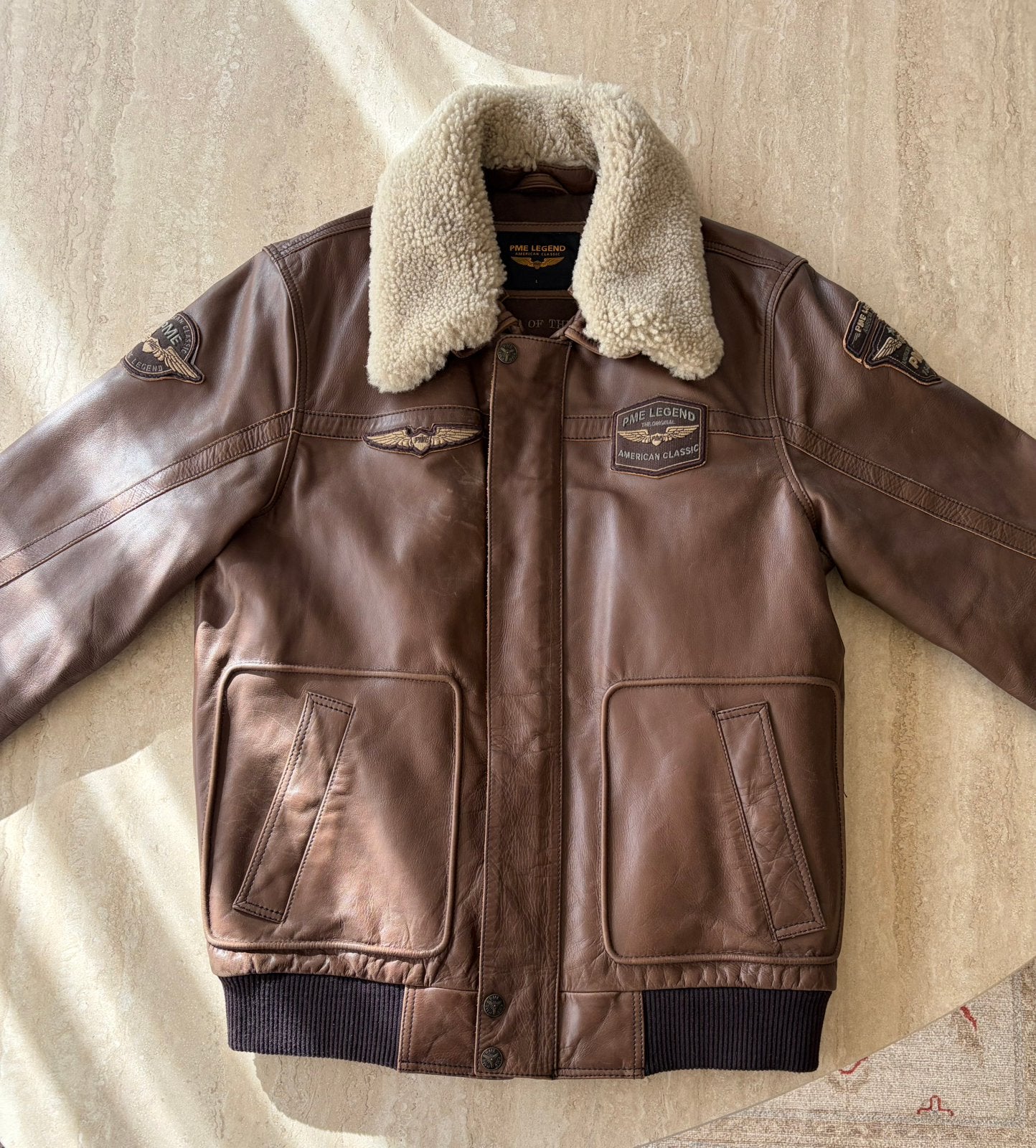 PME Hudson leren jas ongedragen, Kleding | Heren, Ophalen of Verzenden, Nieuw, Maat 52/54 (L), Bruin