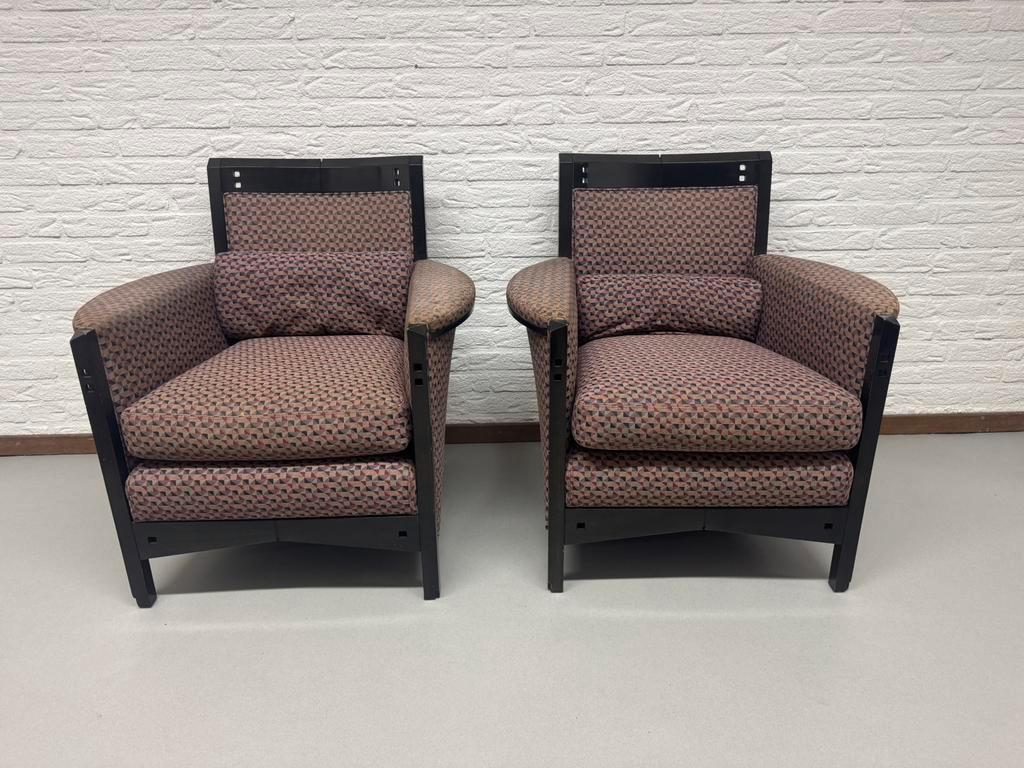 set 'Peggy' loungestoelen van Umberto Asnago voor Giorgetti, 75 tot 100 cm, Ophalen of Verzenden, Zo goed als nieuw, Stof