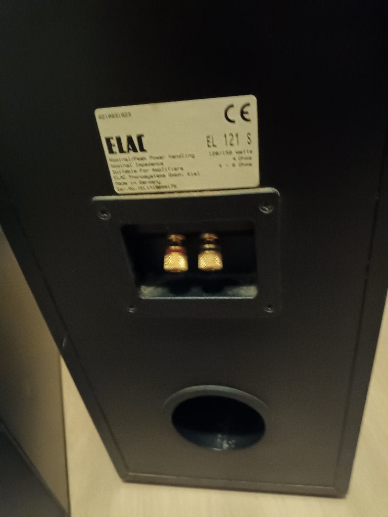 ELAC EL 121 Luidspreker - 120/150 Watt, Made in Germany, Vloerstaande luidspreker, Gebruikt, Inclusief kabels, 120 tot 150 watt
