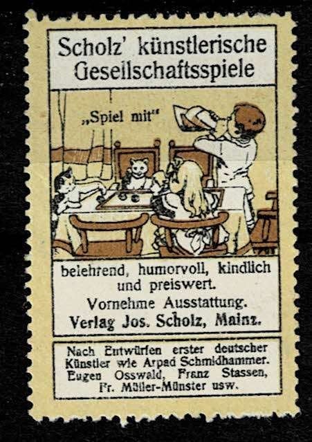 sluitzegel Duitsland SCOLZ GESELLSCHAFTSSPIELE, Ophalen of Verzenden, Overige thema's