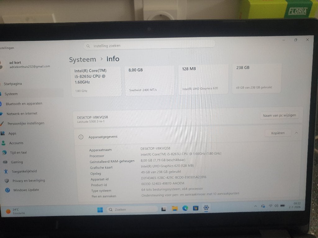 Dell Latitude 5300 2-in-1 Chromebook, Computers en Software, Gebruikt, 8 GB, Met touchscreen, Ophalen of Verzenden