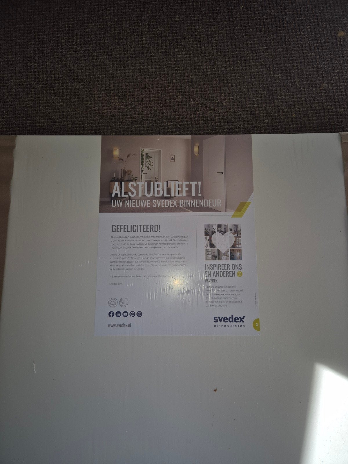 2x Nieuwe Svedex Binnendeur Alpine Wit 2115x830, Ophalen, 80 tot 100 cm, 215 cm of meer, Binnendeur