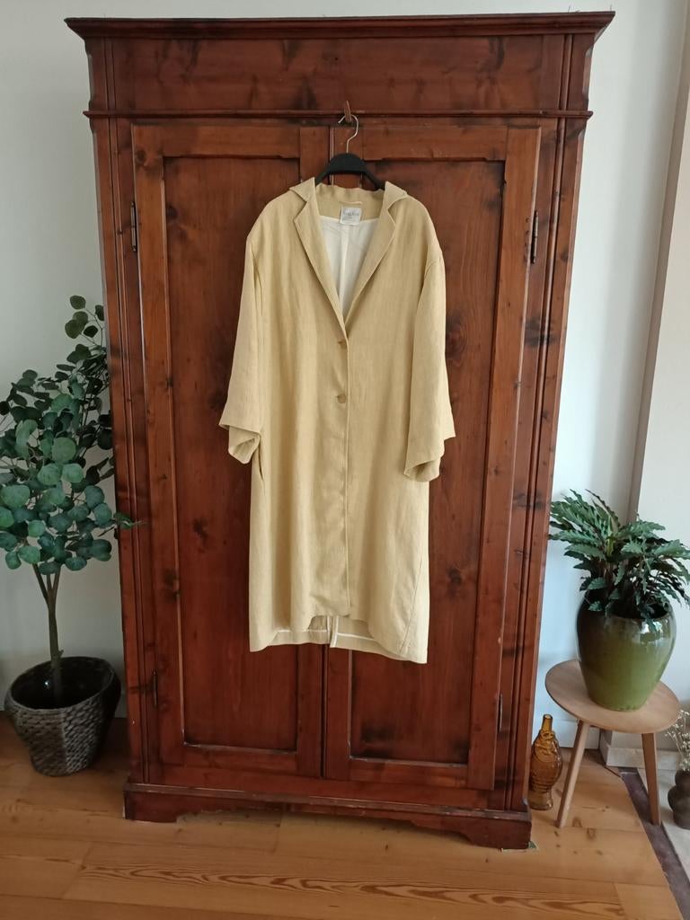 Prachtige Forte forte coat geel lino linnen mt1 oversized, Kleding | Dames, Ophalen of Verzenden, Zo goed als nieuw, Maat 38/40 (M)