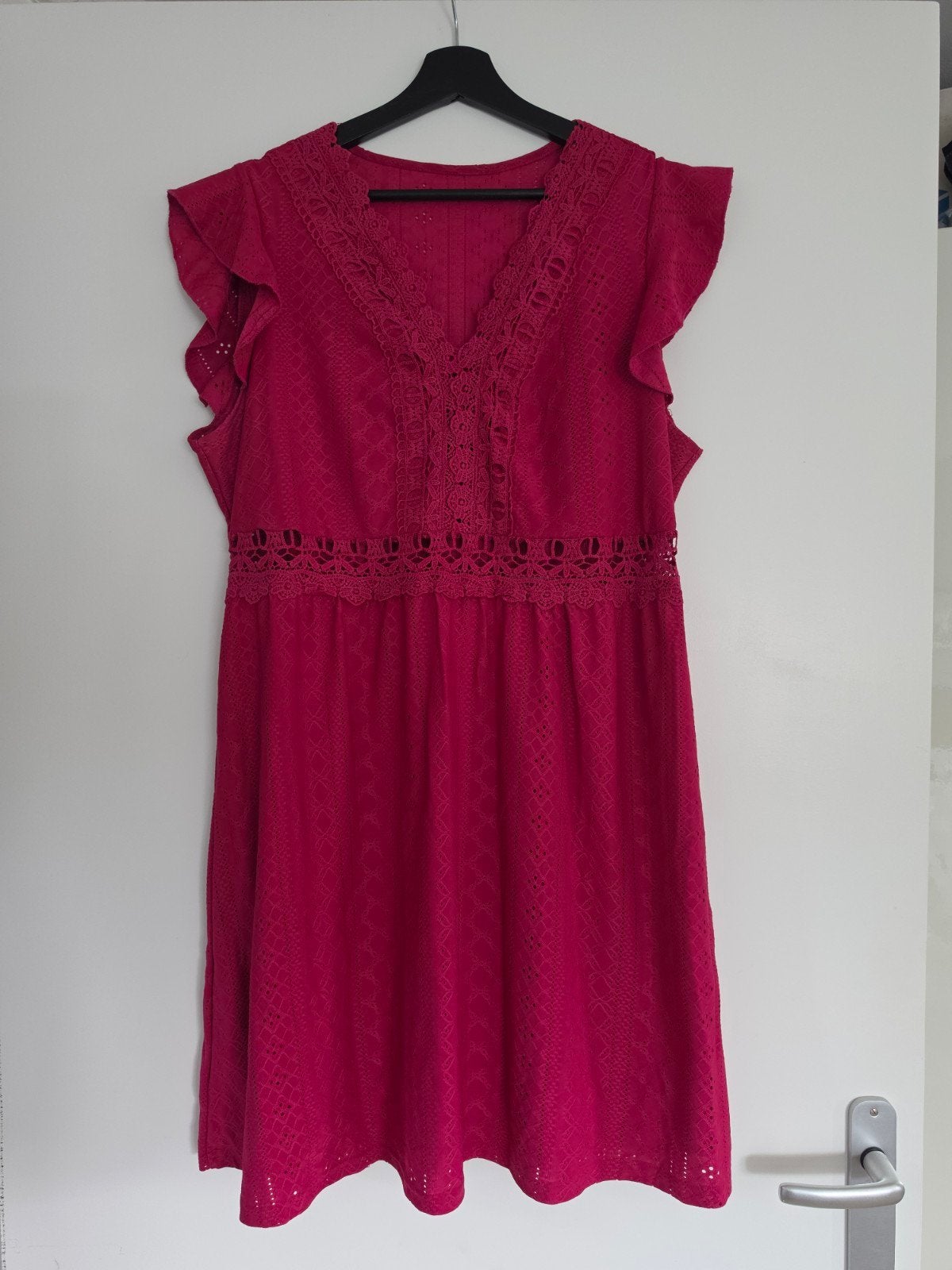Fuchsia jurkje Shein Curve maat 1XL, Kleding | Dames, Jurken, Maat 46/48 (XL) of groter, Ophalen of Verzenden, Zo goed als nieuw