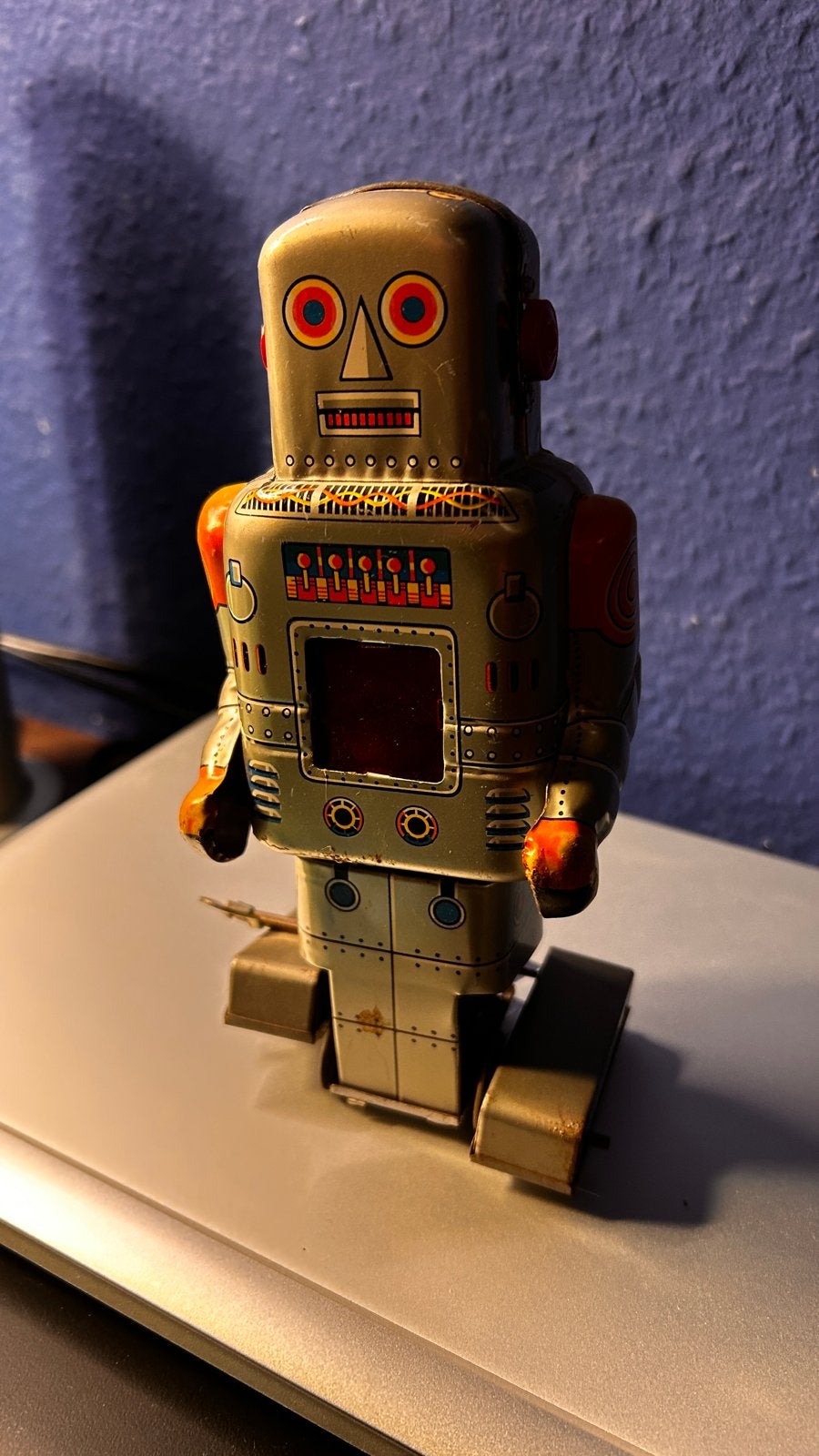 Vintage Blikken Robot Speelgoed - Klassieke Tin Toy, Ophalen of Verzenden, Gebruikt