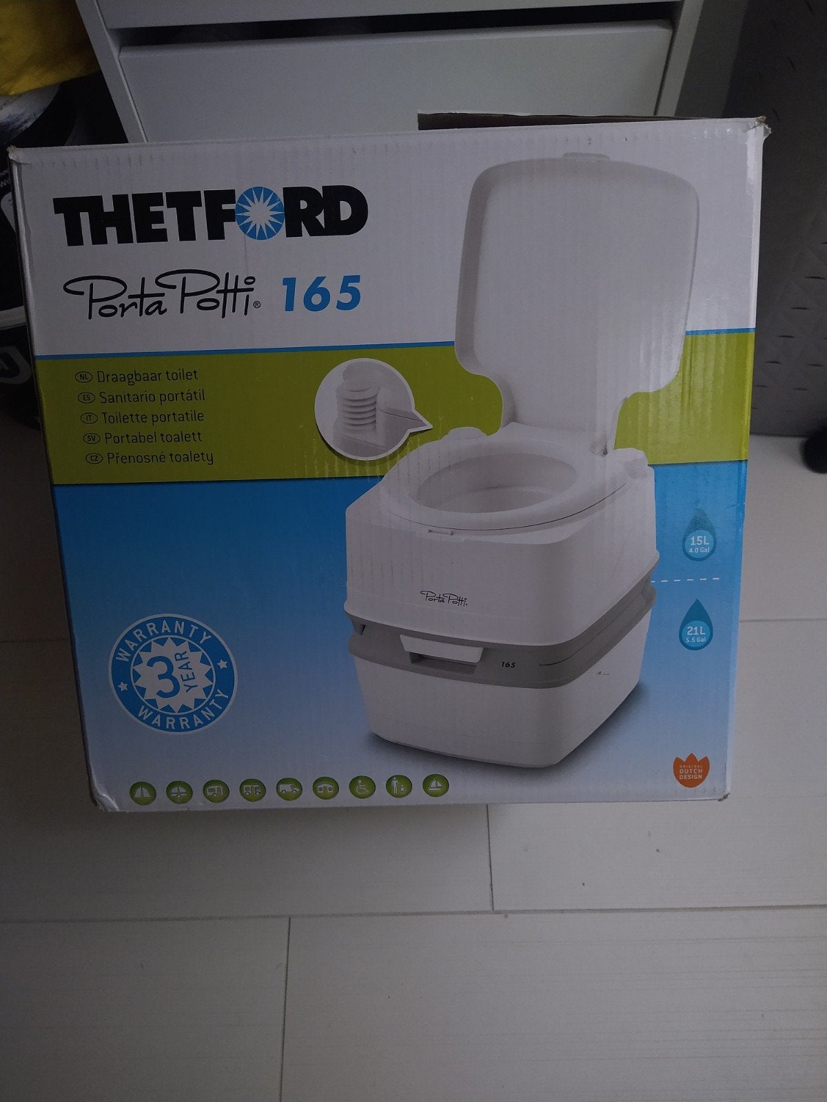 Thetford Porta Potti 165 draagbaar toilet, Ophalen, Zo goed als nieuw