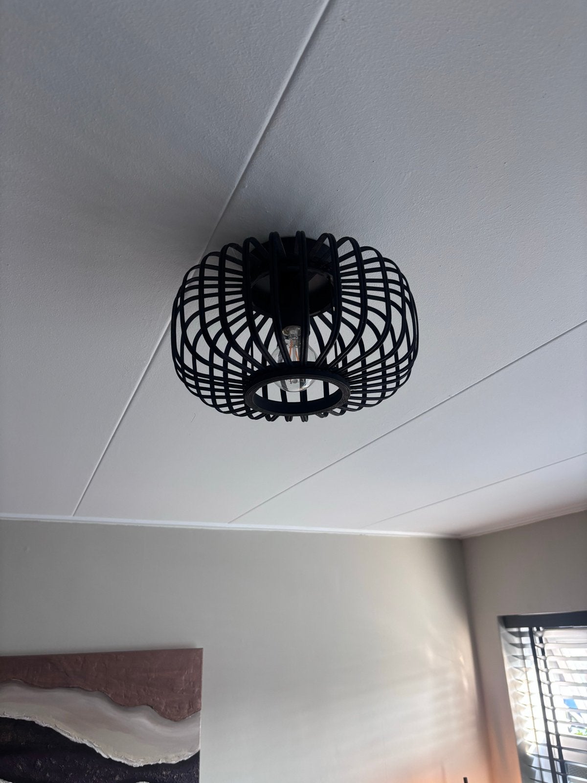 Zwarte plafondlamp, Modern, Zwart, Zo goed als nieuw, Plafondlamp