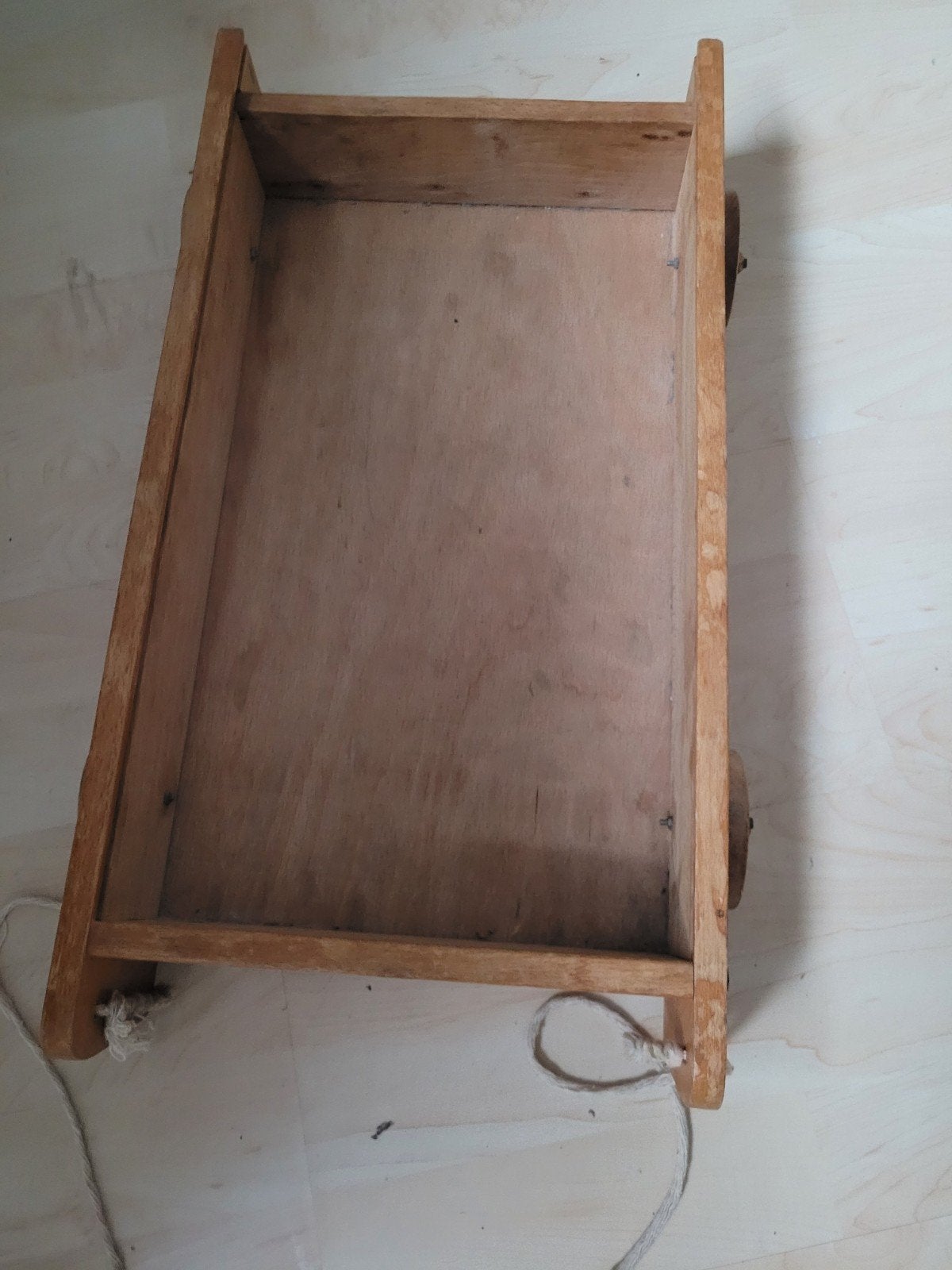 Houten trekkar voor kinderen - Vintage speelgoed, Ophalen, Gebruikt, Duw- of Trekspeelgoed