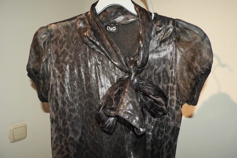 Dolce & Gabbana top tuniek zijde voorkant jaguar wol rug 36, Dolce & Gabbana, Verzenden, Zo goed als nieuw, Maat 36 (S)
