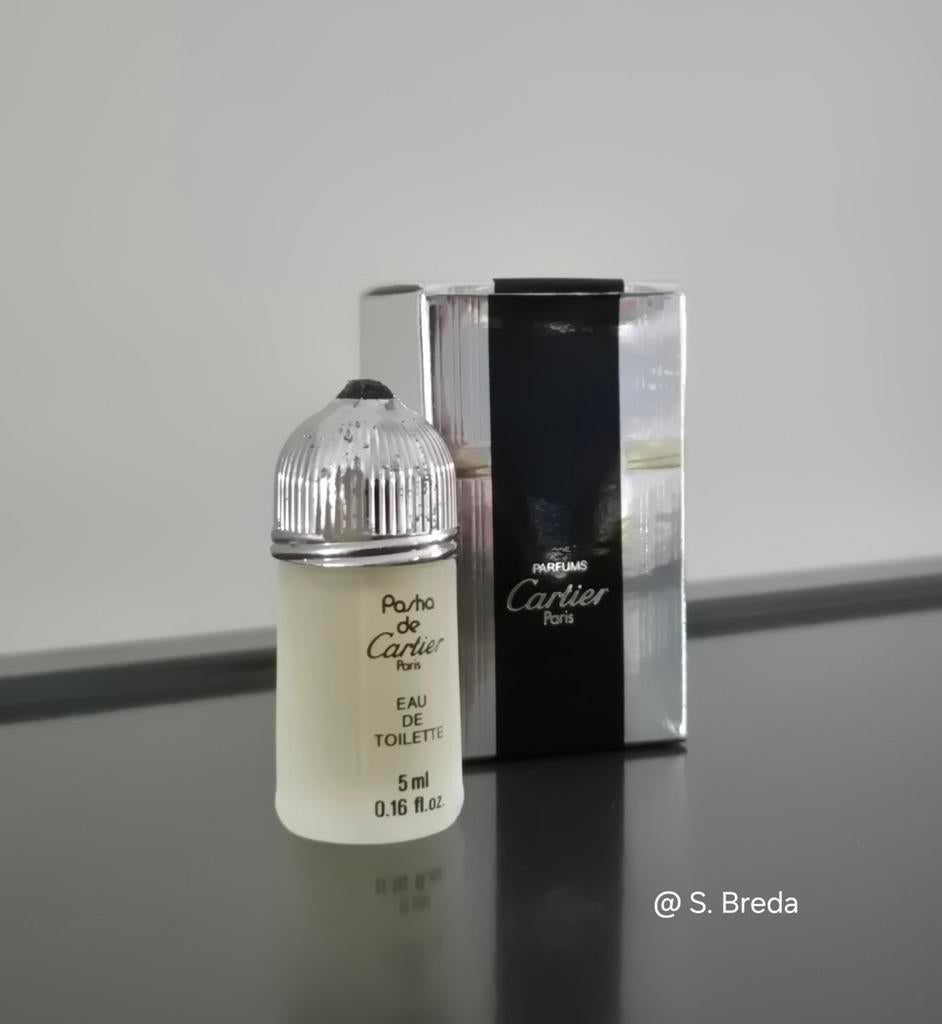 Cartier - Pasha de Cartier - 5 ml eau de toilette miniatuur, Ophalen of Verzenden, Gebruikt, Miniatuur, Gevuld