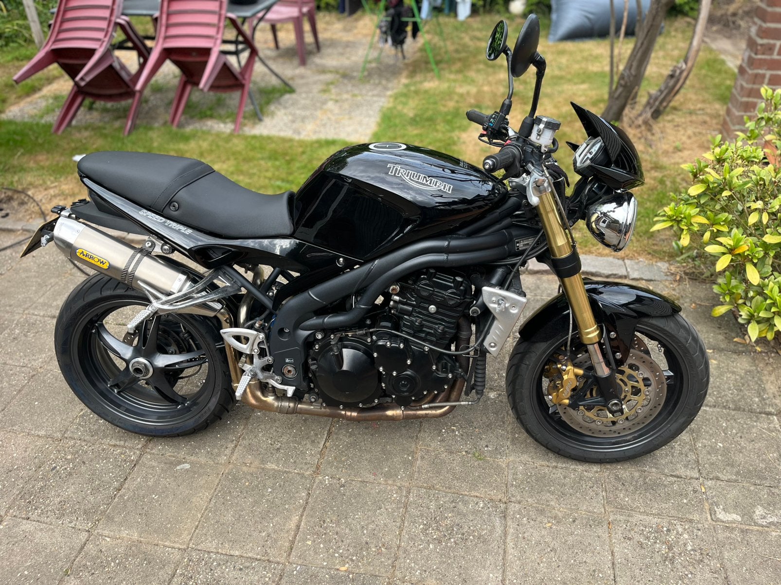 Triumph Speed Triple –zwart –Arrow uitlaten –Hyperpro vering, Motorrijbewijs A, 3 cilinders, Particulier, Meer dan 35 kW