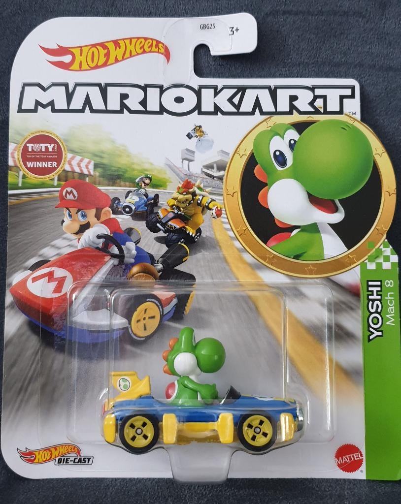 Mariokart "Yoshi, Mach 8" Hot Wheels 1:64, Christian@diecastcompany.nl, Auto, Diecast Company, Nieuw