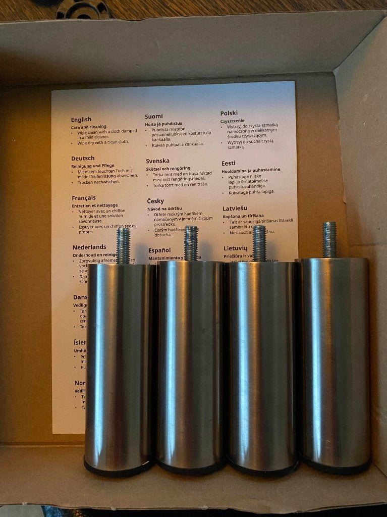 8 x Ikea bjorli poot, roestvrij staal, 10 cm, Ophalen, Tweepersoons, Zo goed als nieuw, Overige maten