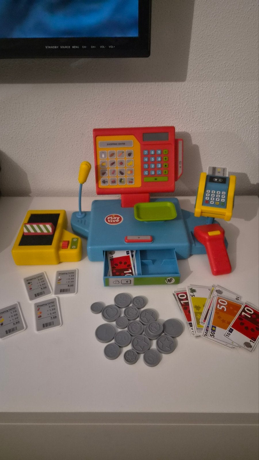 Playtive Kassa met accessoires - Zo goed als nieuw, Ophalen of Verzenden, Zo goed als nieuw, Rekenen, Met licht
