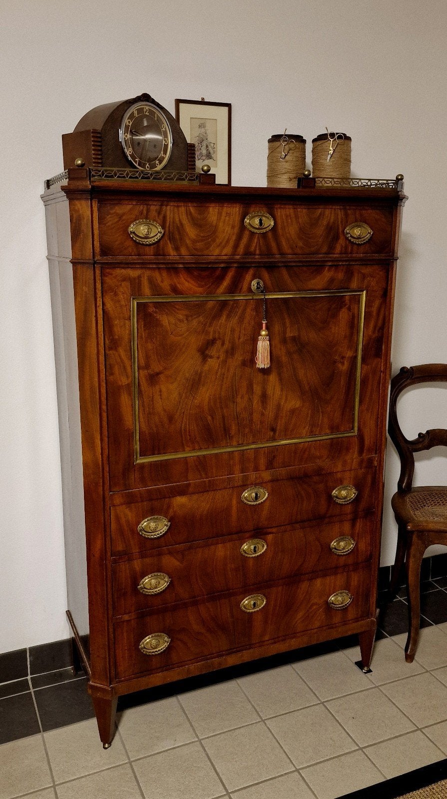 Unieke Empire Secretaire - Originele Staat + Certificaat, Antiek en Kunst, Ophalen
