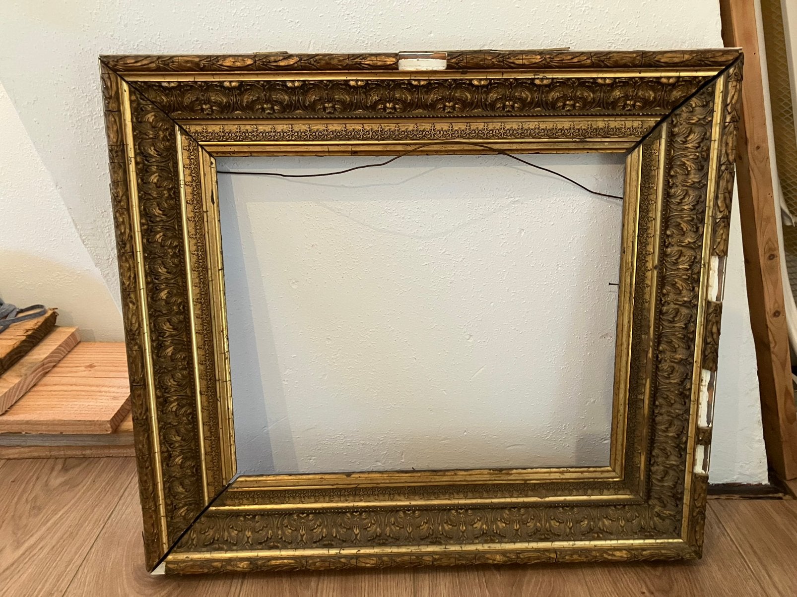 Antieke barokken lijst, opknapper, Ophalen, 57 cm, Gebruikt, Schilderijlijst