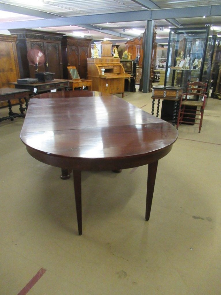 Oer 11390 antieke 19e eeuwse mahoniehouten coulissen tafel, Ophalen