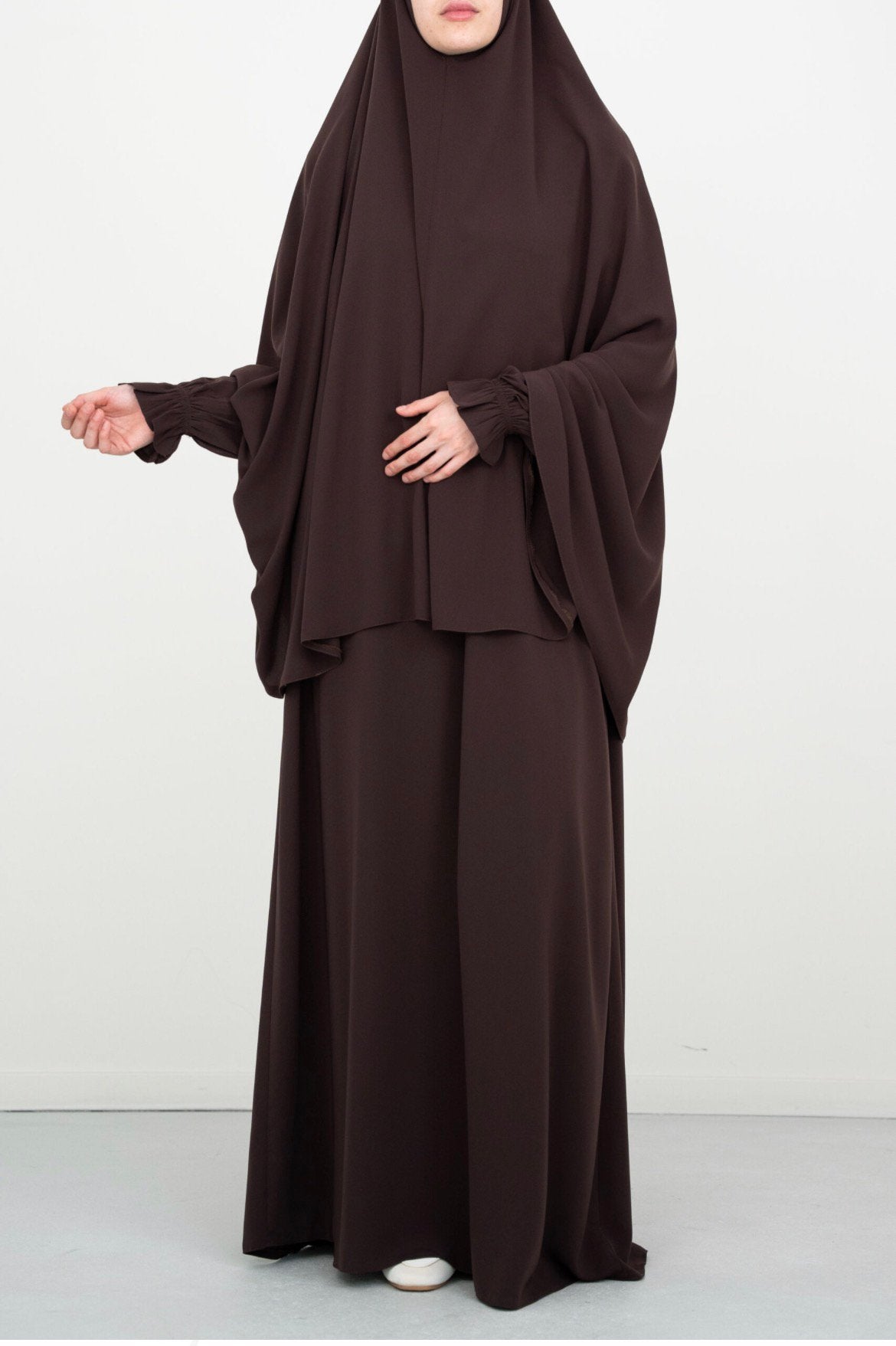 Nieuwe bruine ghimaar set khimar maat xl, Overige typen, Bruin, Maat 46/48 (XL) of groter, Ophalen of Verzenden