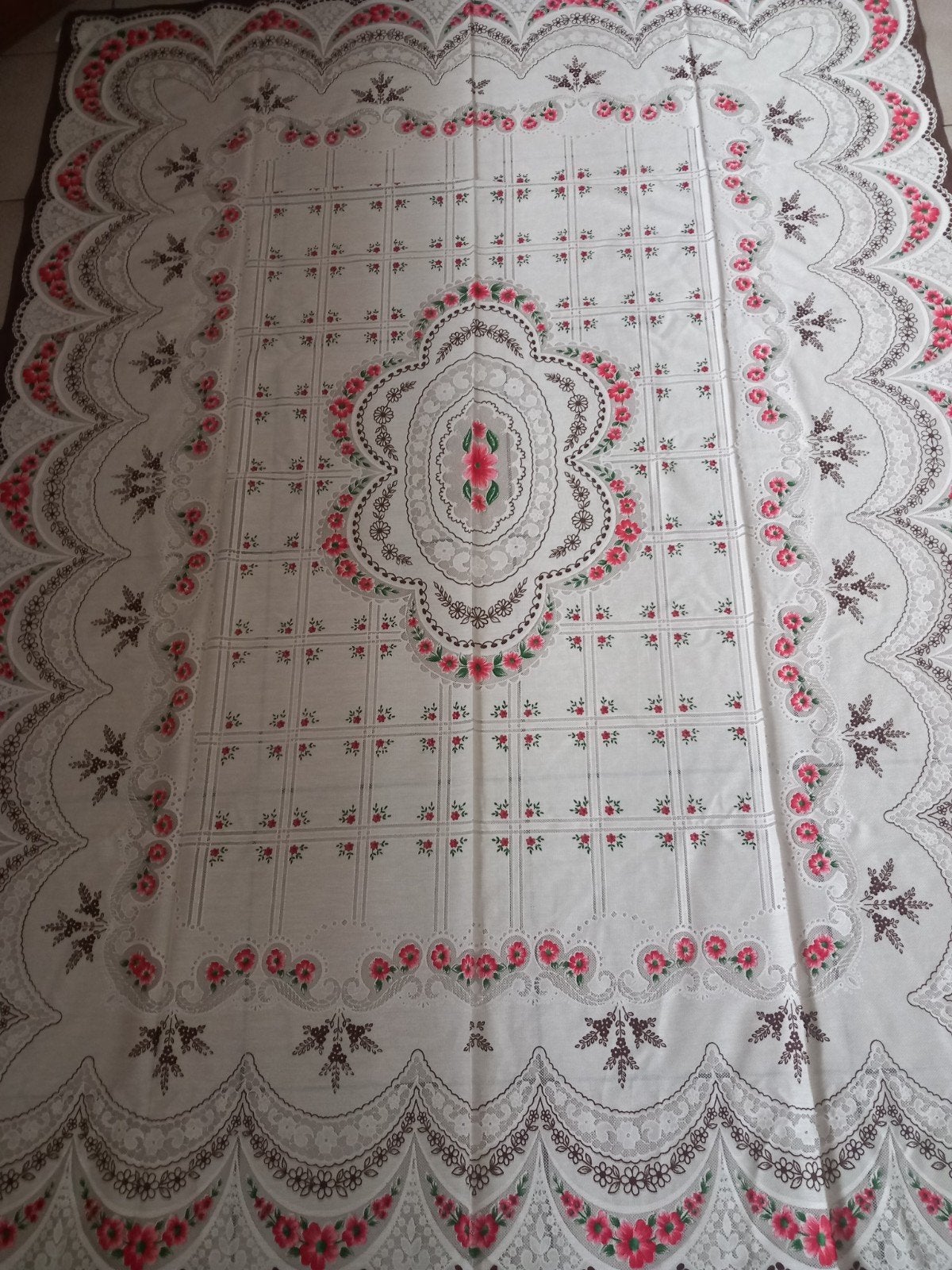 Vintage tafelkleed met 5 servetten, Ophalen of Verzenden, Rechthoek
