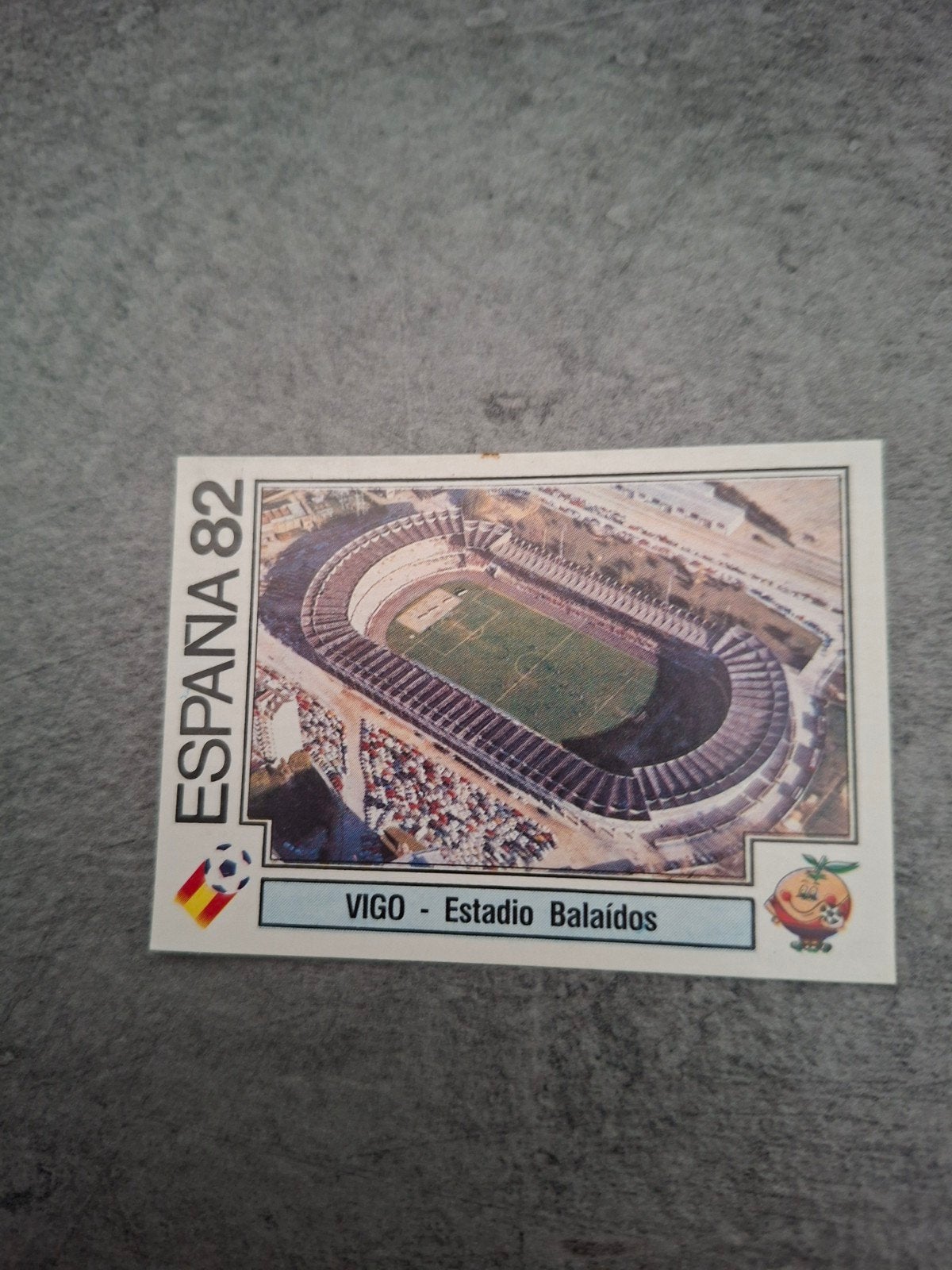 Panini sticker WK 82 Espana. Speelstadion Vigo., Verzenden, Zo goed als nieuw, Sticker