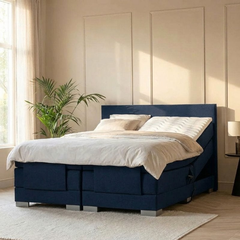 Elektrische Boxspring Julia - 140x210 cm | Dekbed Discounter, 210 cm, 140 cm, Verzenden, Blauw