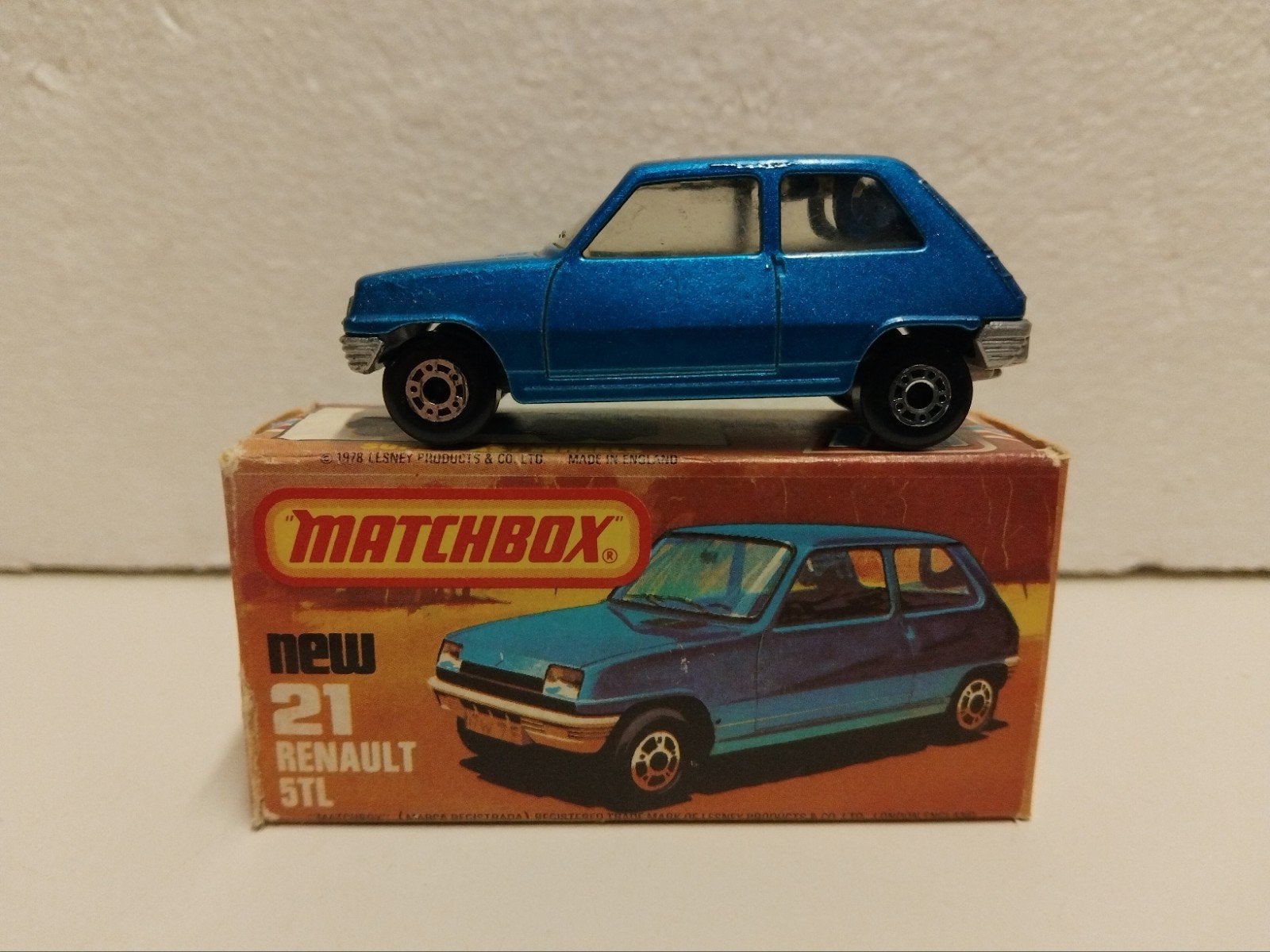 Matchbox #21 Renault 5 TL blauw 3INCH, Ophalen of Verzenden, Zo goed als nieuw, Auto