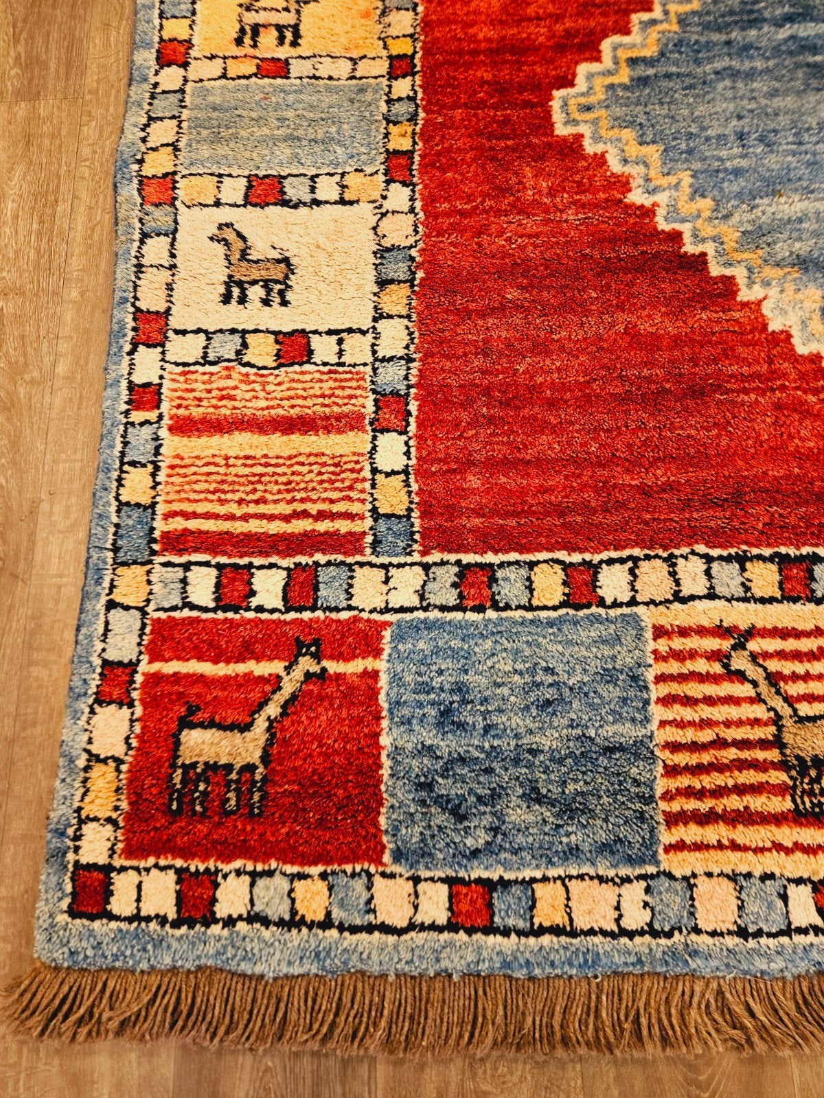 Perzisch Handgeknoopt Gabbeh Tapijt. Prachtige kleuren., Nepal, 200 cm of meer, Ophalen of Verzenden, Zo goed als nieuw