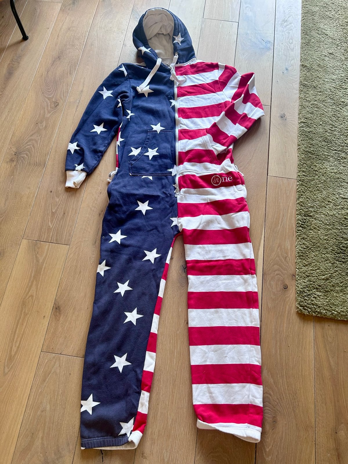 Onepiece USA vlag jumpsuit - Maat M, Ophalen of Verzenden, Gedragen, Maat 38/40 (M), Blauw