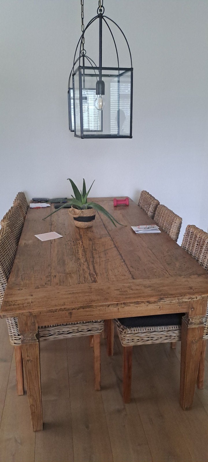 TEAK tafel 220 x 100 cm i.z.g.st, Ophalen, Rechthoekig, 200 cm of meer, 100 tot 150 cm