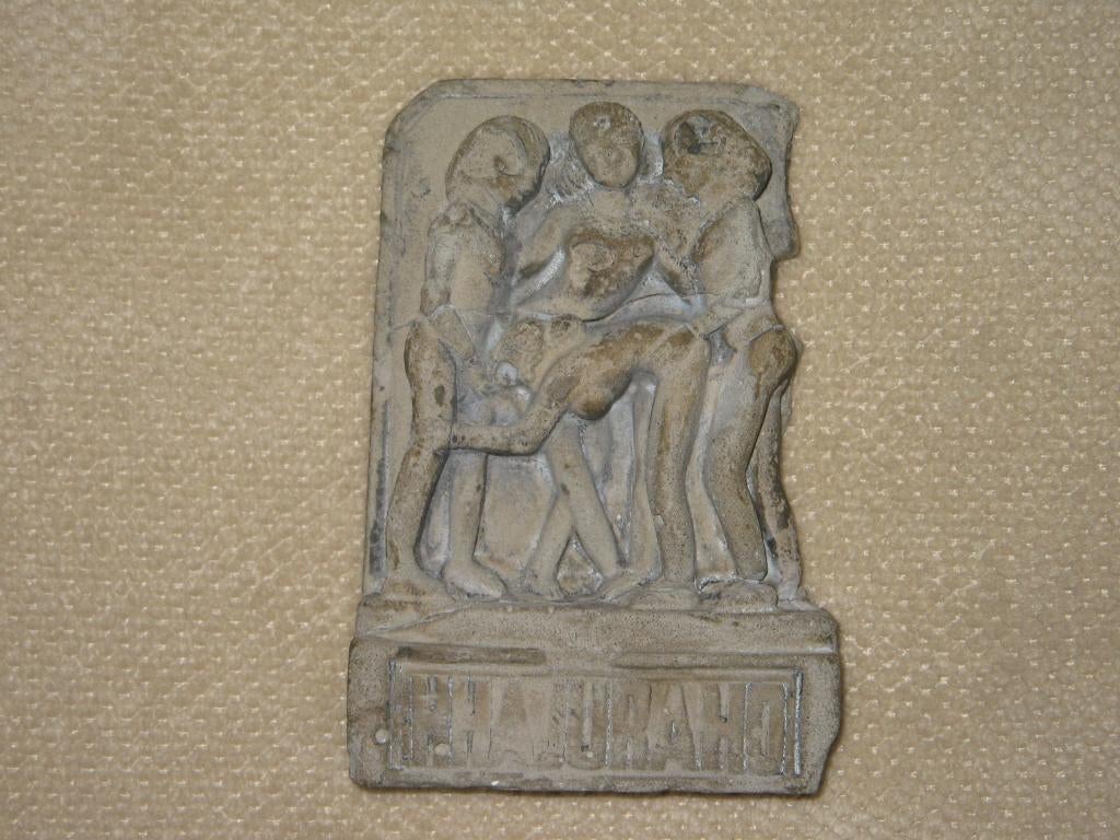 Plaquette van Khajuraho. uit India. Erotische sculptuur, Ophalen of Verzenden