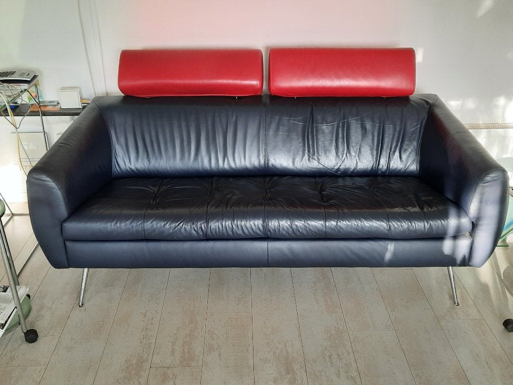 Montel lederen bank, Huis en Inrichting, Gebruikt, 150 tot 200 cm, Tweepersoons, 75 tot 100 cm