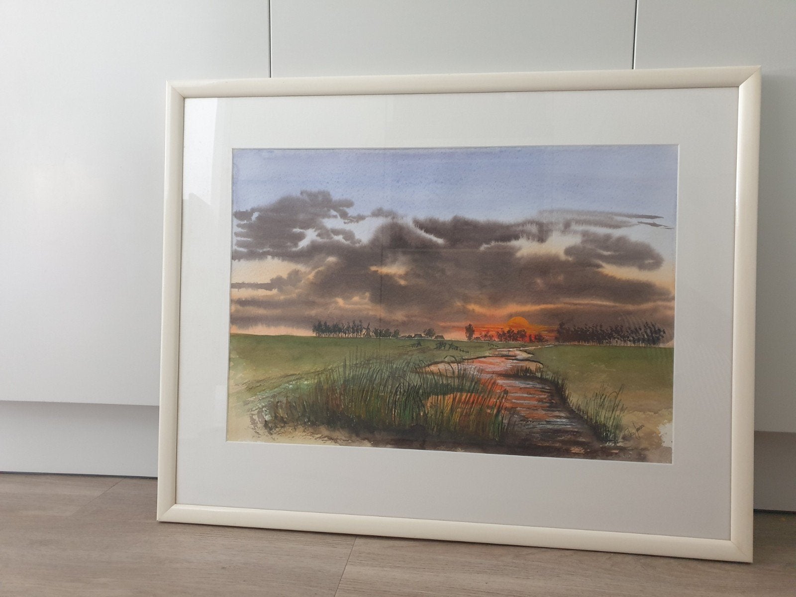 Aquarel Theo Janssen zonsondergang weiland

Origineel

Afmet, Ophalen