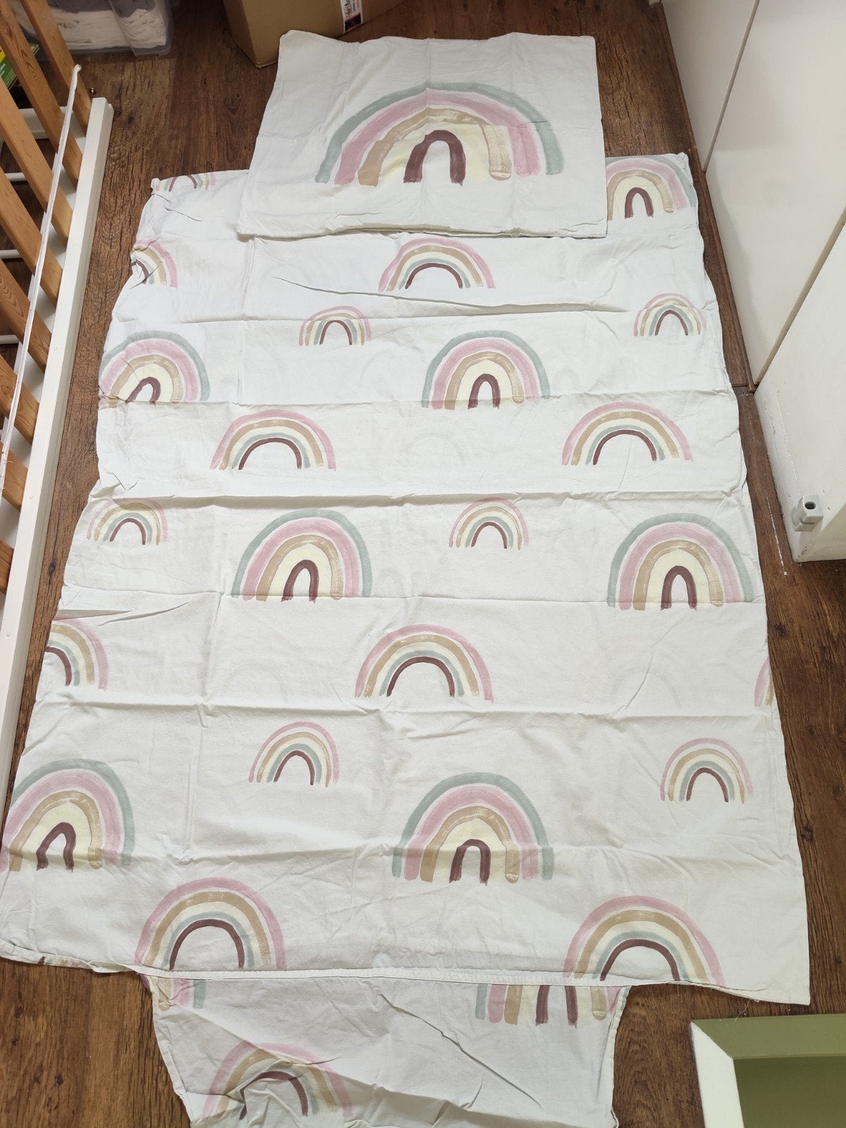 Dekbedovertrek peuterbed met regenboogprint, Ophalen, Gebruikt, Dekbedovertrek, Kinderbed