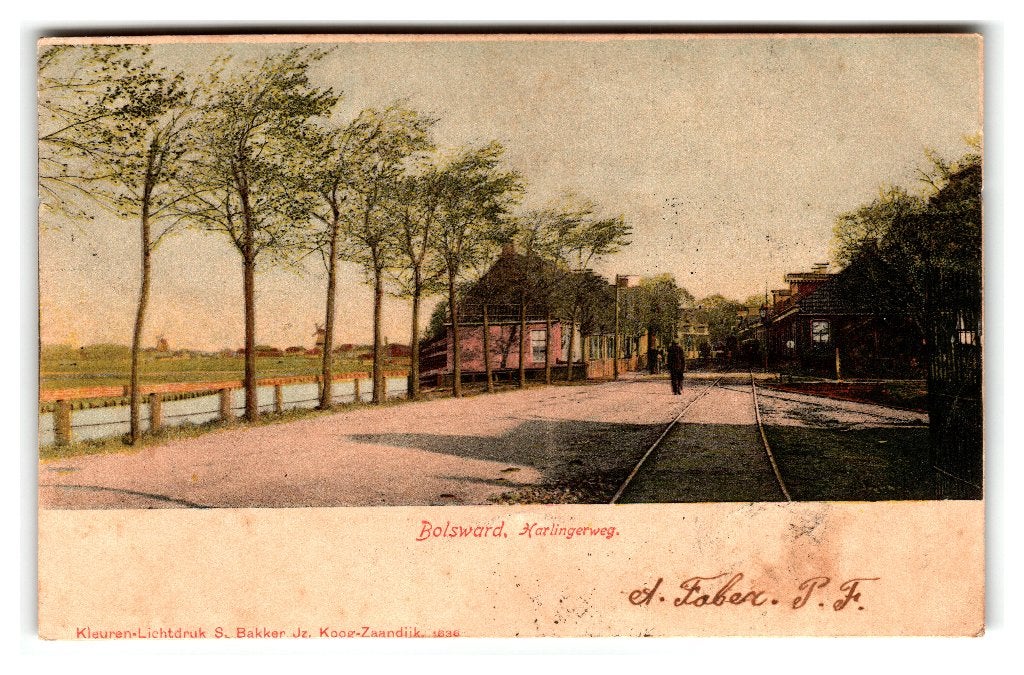 Bolsward, Harlingerweg, Verzenden, Voor 1920, Gelopen, Friesland