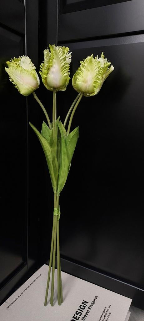 5x Papegaai Tulpen Silk-ka Zijde 70cm - Kunstbloemen, Binnen, Groen, Ophalen of Verzenden, Onderhoudsvrij