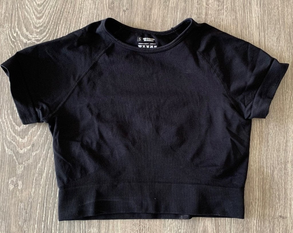 Zwart kort topje met korte mouw, maat S, Kleding | Dames, Zwart, Ophalen of Verzenden, Zo goed als nieuw, Korte mouw