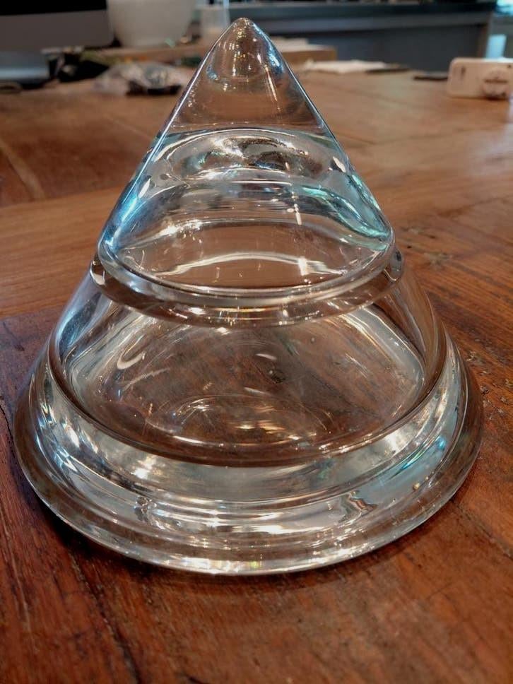 Vintage Kristallen Bonbonnière Piramide Jaren '80, Antiek en Kunst, Antiek | Glas en Kristal, Ophalen of Verzenden