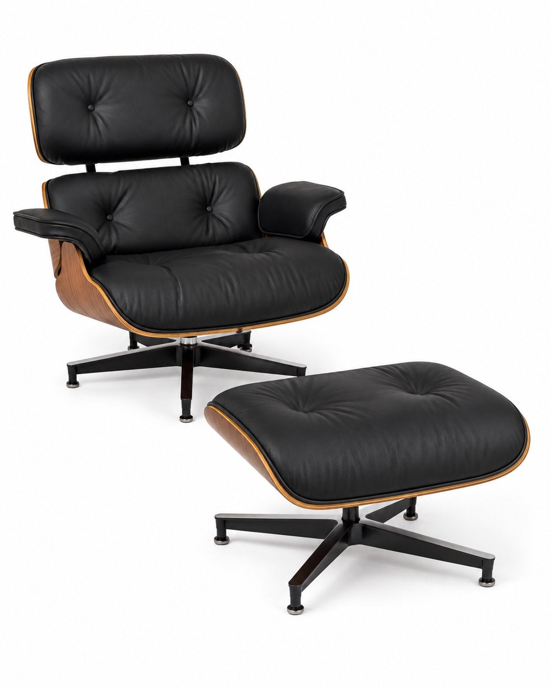 Herman Miller Eames Lounge Chair met Ottoman, Ophalen, Zwart, Zo goed als nieuw, Eén